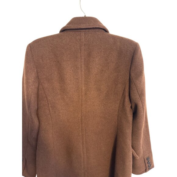 NWT L Avec Les Filles Womens Brown Double-Breasted Long Wool Blend Coat - Picture 15 of 16
